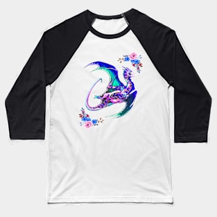 Day Of The Dead Sugar Skull Dragon Baseball T-Shirt